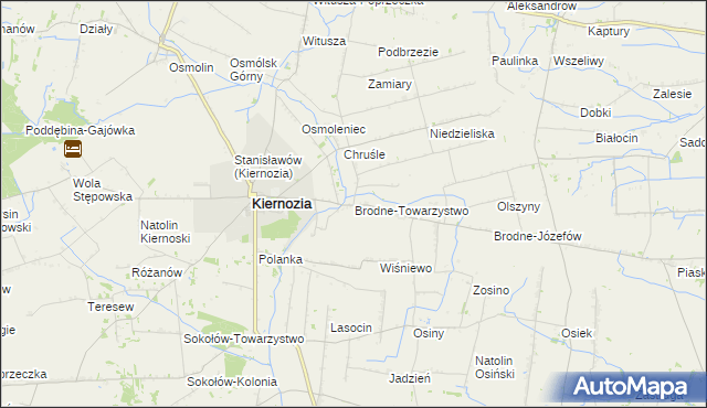 mapa Brodne-Towarzystwo, Brodne-Towarzystwo na mapie Targeo