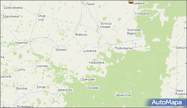 mapa Brzozowe Błoto, Brzozowe Błoto na mapie Targeo