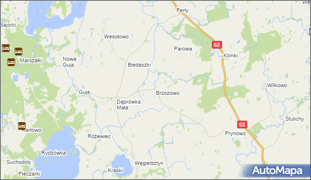 mapa Brzozowo gmina Węgorzewo, Brzozowo gmina Węgorzewo na mapie Targeo