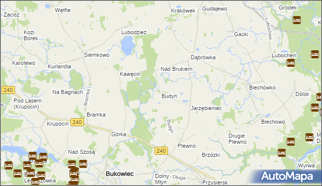 mapa Budyń, Budyń na mapie Targeo