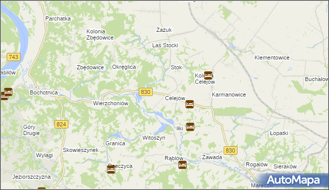 mapa Celejów gmina Wąwolnica, Celejów gmina Wąwolnica na mapie Targeo