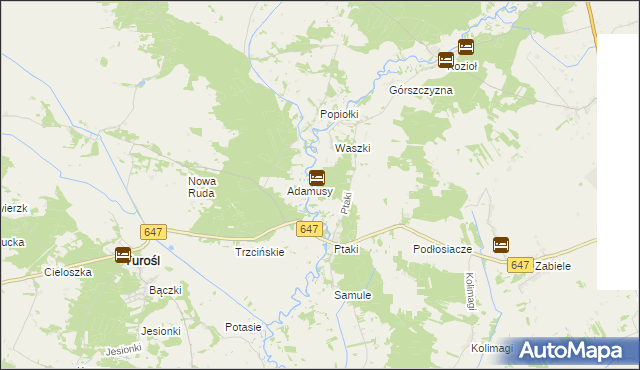 mapa Charubiny, Charubiny na mapie Targeo