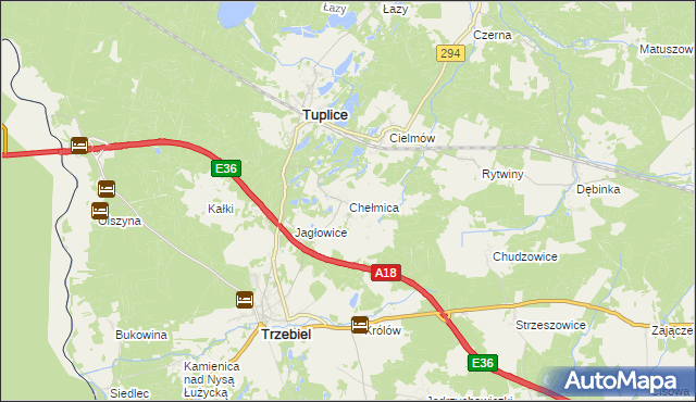 mapa Chełmica, Chełmica na mapie Targeo