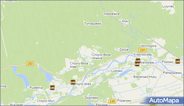 mapa Chojno-Błota Wielkie, Chojno-Błota Wielkie na mapie Targeo