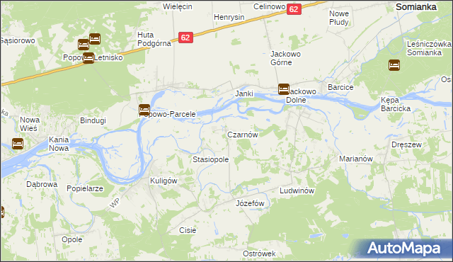 mapa Czarnów gmina Dąbrówka, Czarnów gmina Dąbrówka na mapie Targeo