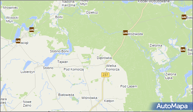 mapa Dąbrówka gmina Tuchola, Dąbrówka gmina Tuchola na mapie Targeo