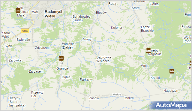 mapa Dąbrówka Wisłocka, Dąbrówka Wisłocka na mapie Targeo