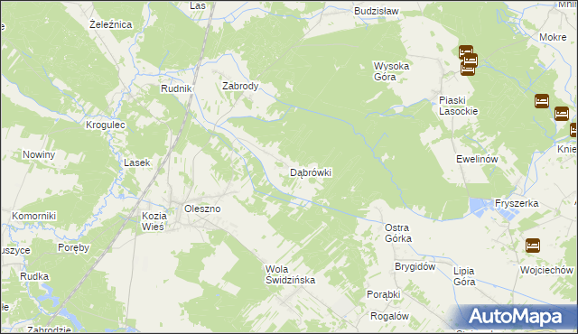 mapa Dąbrówki gmina Krasocin, Dąbrówki gmina Krasocin na mapie Targeo