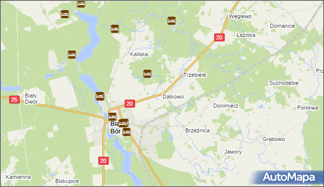 mapa Dalkowo gmina Biały Bór, Dalkowo gmina Biały Bór na mapie Targeo