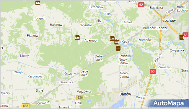 mapa Dębe Duże, Dębe Duże na mapie Targeo