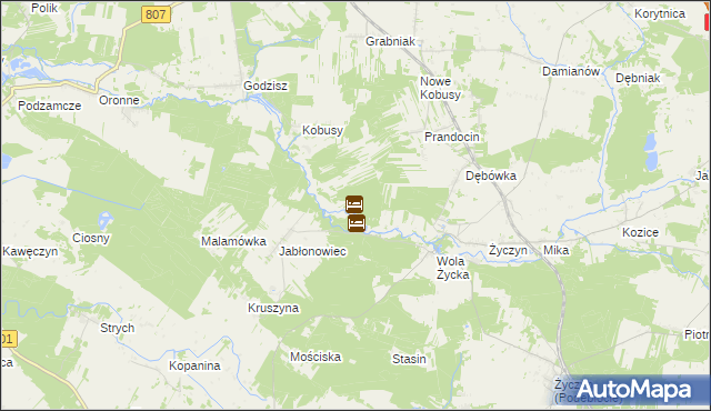 mapa Dębówka gmina Trojanów, Dębówka gmina Trojanów na mapie Targeo