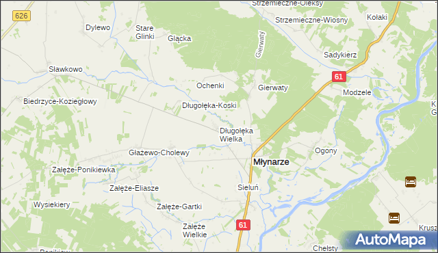 mapa Długołęka Wielka, Długołęka Wielka na mapie Targeo