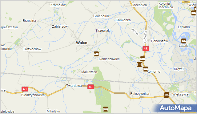 mapa Dobieszowice gmina Walce, Dobieszowice gmina Walce na mapie Targeo