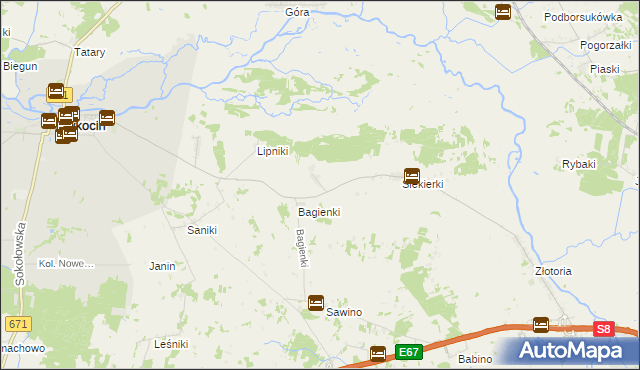 mapa Dobki gmina Tykocin, Dobki gmina Tykocin na mapie Targeo