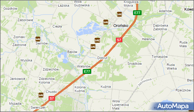 mapa Dobrut, Dobrut na mapie Targeo