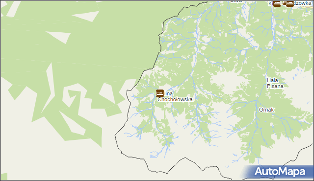 mapa Dolina Chochołowska, Dolina Chochołowska na mapie Targeo