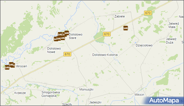 mapa Dolistowo-Kolonia, Dolistowo-Kolonia na mapie Targeo