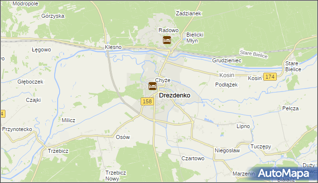 mapa Drezdenko, Drezdenko na mapie Targeo