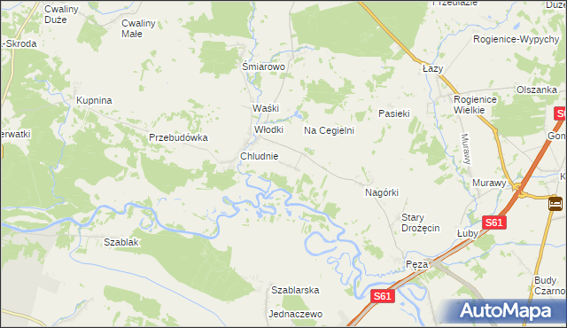 mapa Drożęcin-Lubiejewo, Drożęcin-Lubiejewo na mapie Targeo