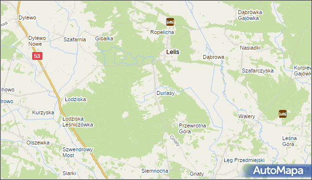 mapa Durlasy, Durlasy na mapie Targeo