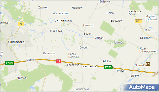 mapa Dworki gmina Siedliszcze, Dworki gmina Siedliszcze na mapie Targeo