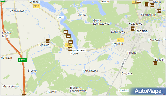 mapa Dymaczewo Stare, Dymaczewo Stare na mapie Targeo