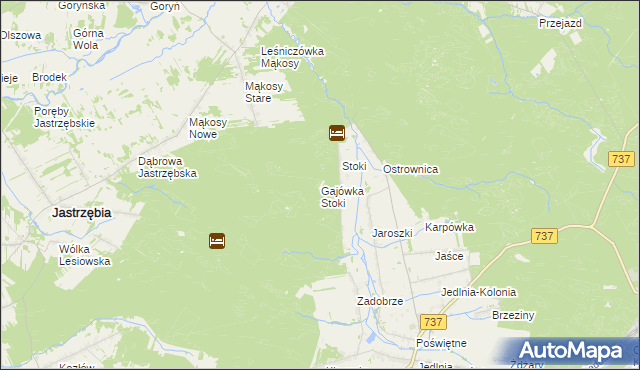 mapa Gajówka Stoki, Gajówka Stoki na mapie Targeo