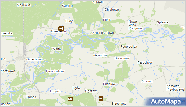 mapa Gąsiorów gmina Żerków, Gąsiorów gmina Żerków na mapie Targeo