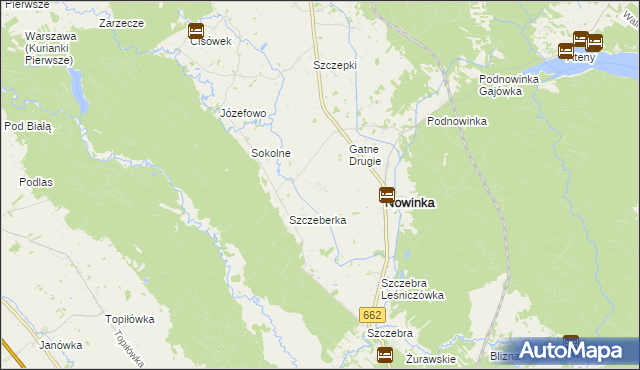 mapa Gatne Pierwsze, Gatne Pierwsze na mapie Targeo