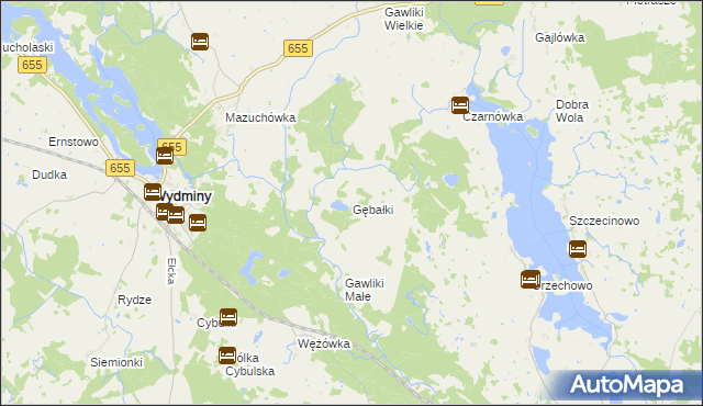mapa Gębałki, Gębałki na mapie Targeo