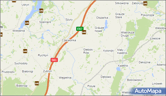 mapa Głęboki Rów, Głęboki Rów na mapie Targeo