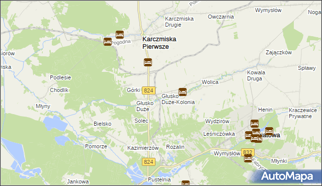 mapa Głusko Duże-Kolonia, Głusko Duże-Kolonia na mapie Targeo