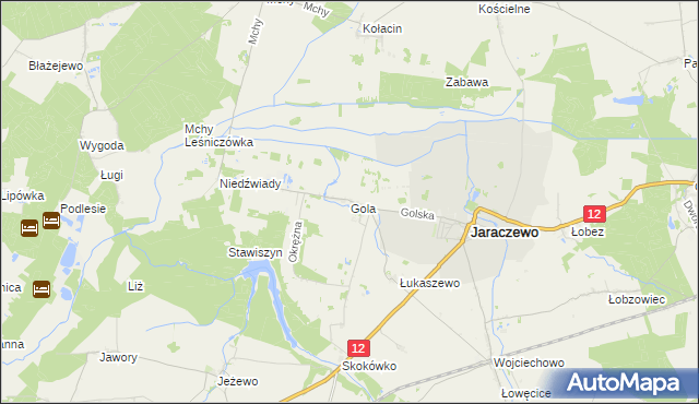 mapa Gola gmina Jaraczewo, Gola gmina Jaraczewo na mapie Targeo