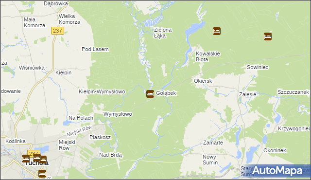 mapa Gołąbek gmina Cekcyn, Gołąbek gmina Cekcyn na mapie Targeo