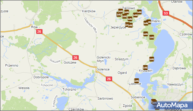 mapa Golenicki Młyn, Golenicki Młyn na mapie Targeo
