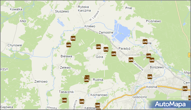 mapa Góra gmina Wejherowo, Góra gmina Wejherowo na mapie Targeo