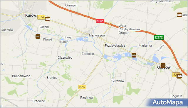 mapa Góry gmina Markuszów, Góry gmina Markuszów na mapie Targeo