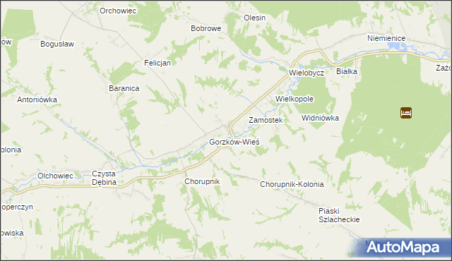 mapa Gorzków-Osada, Gorzków-Osada na mapie Targeo