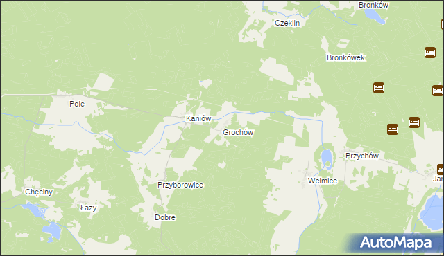 mapa Grochów gmina Gubin, Grochów gmina Gubin na mapie Targeo