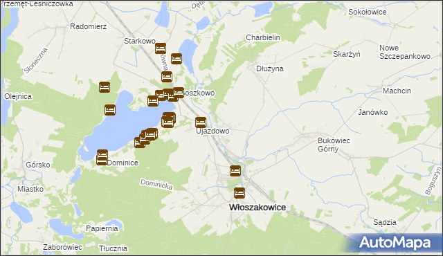 mapa Grotniki gmina Włoszakowice, Grotniki gmina Włoszakowice na mapie Targeo