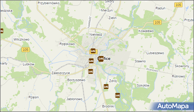 mapa Gryfice, Gryfice na mapie Targeo