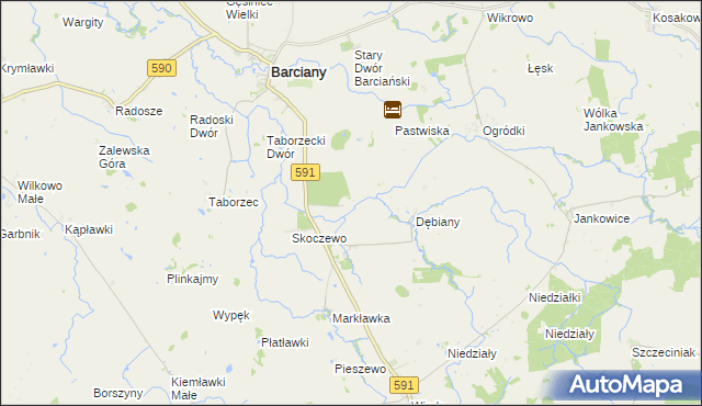 mapa Gumniska gmina Barciany, Gumniska gmina Barciany na mapie Targeo