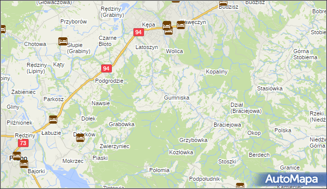 mapa Gumniska gmina Dębica, Gumniska gmina Dębica na mapie Targeo
