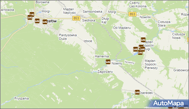 mapa Hamernia gmina Józefów, Hamernia gmina Józefów na mapie Targeo