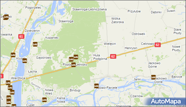 mapa Huta Podgórna gmina Somianka, Huta Podgórna gmina Somianka na mapie Targeo