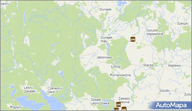 mapa Jabłonowo gmina Kowale Oleckie, Jabłonowo gmina Kowale Oleckie na mapie Targeo