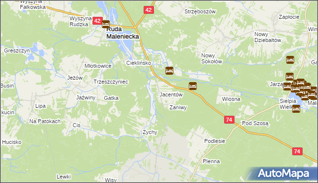 mapa Jacentów, Jacentów na mapie Targeo