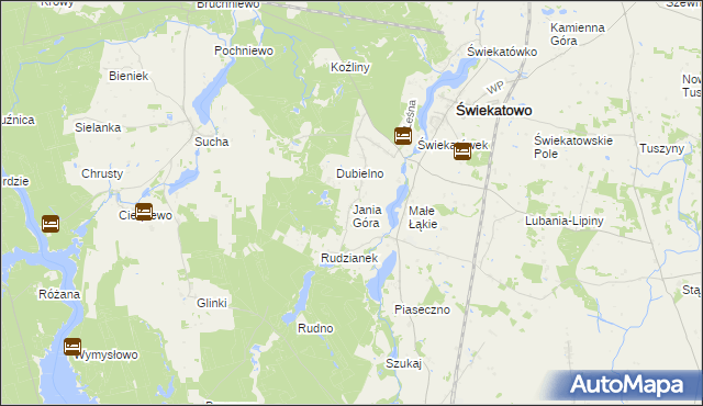 mapa Jania Góra gmina Świekatowo, Jania Góra gmina Świekatowo na mapie Targeo