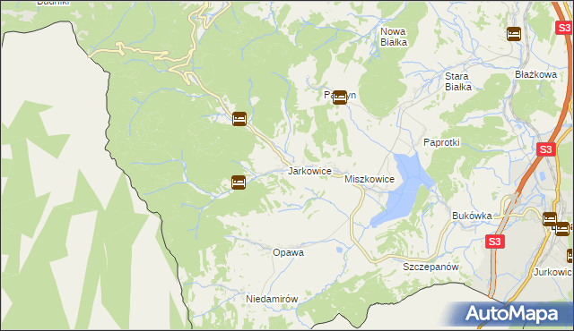 mapa Jarkowice, Jarkowice na mapie Targeo