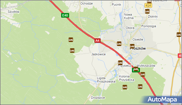 mapa Jaśkowice gmina Prószków, Jaśkowice gmina Prószków na mapie Targeo